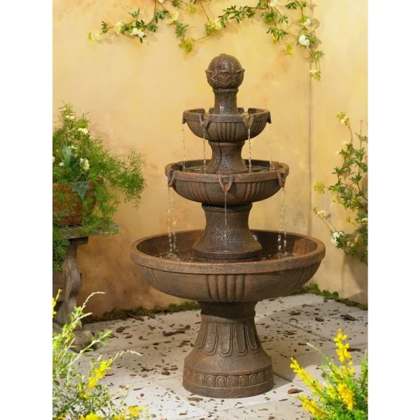 Rustic Outdoor Floor Fountain and Waterfall 41 1/2 "high